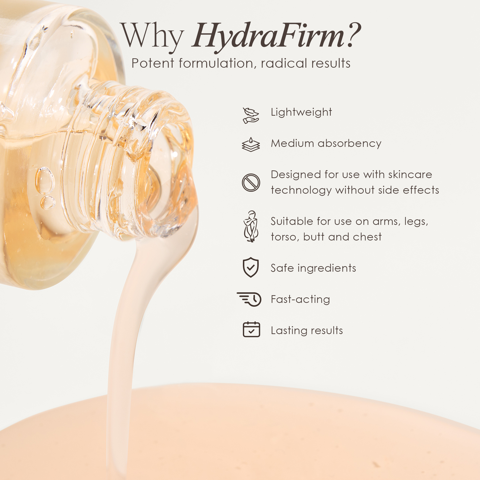 HydraFirm Body Gel features potent formulation - radical results